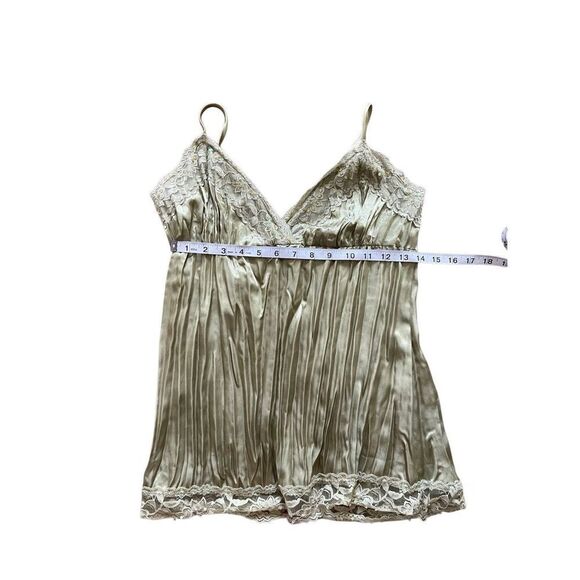 My Michelle 90s Y2K Sage Green Pleated Lingerie Camisole – Size Medium - Picture 5 of 8